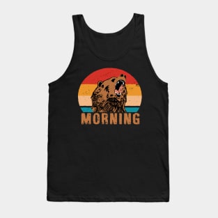 I Dont Like Morning Retro Bear Sunset Tank Top